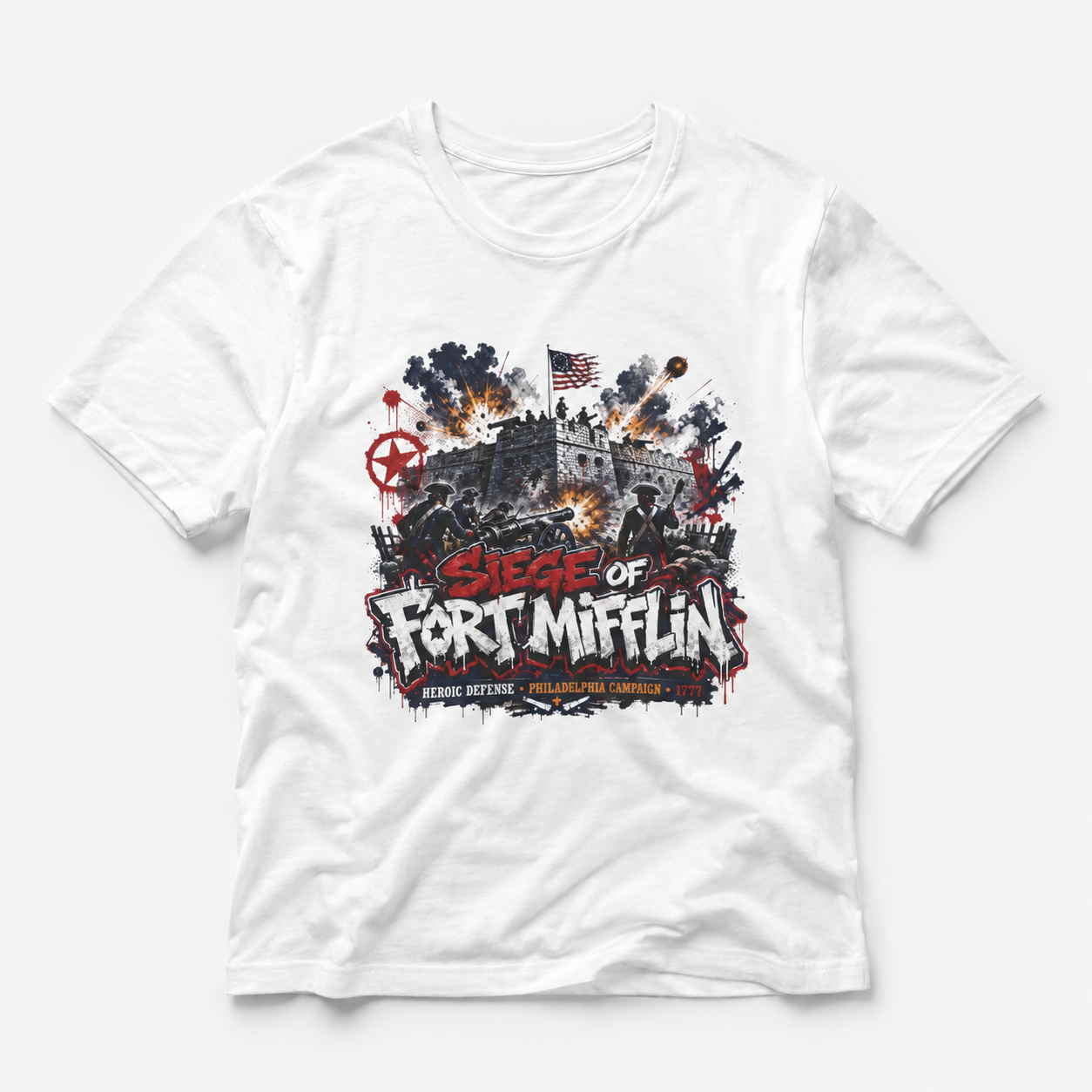 Siege of Fort Mifflin Graffiti Tee mockup 1