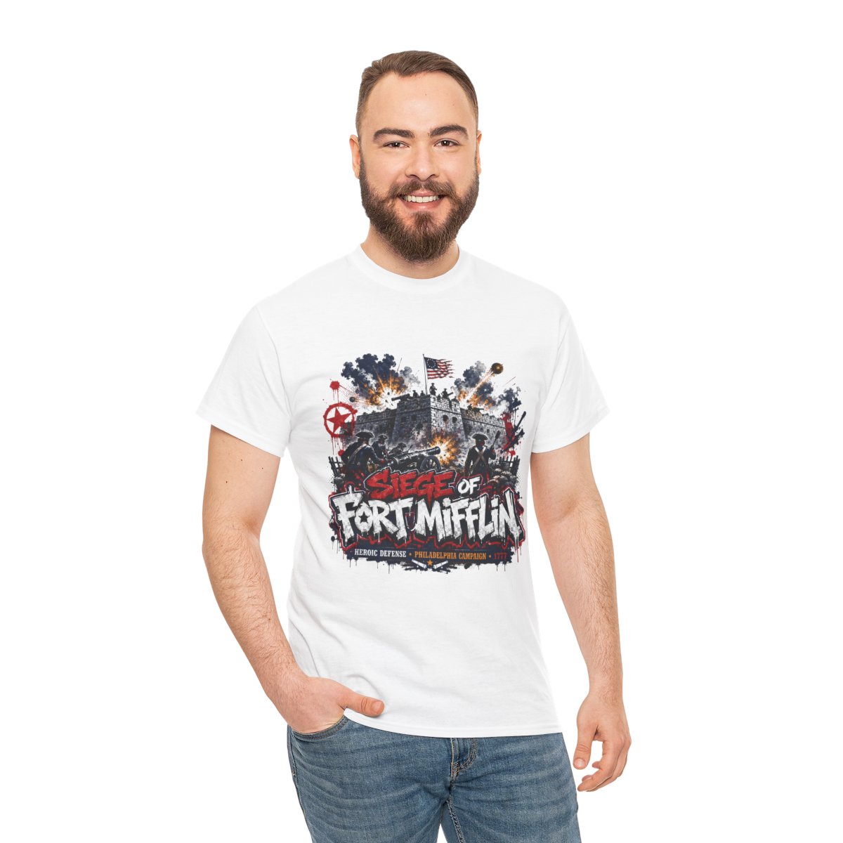 Siege of Fort Mifflin Graffiti Tee mockup 2