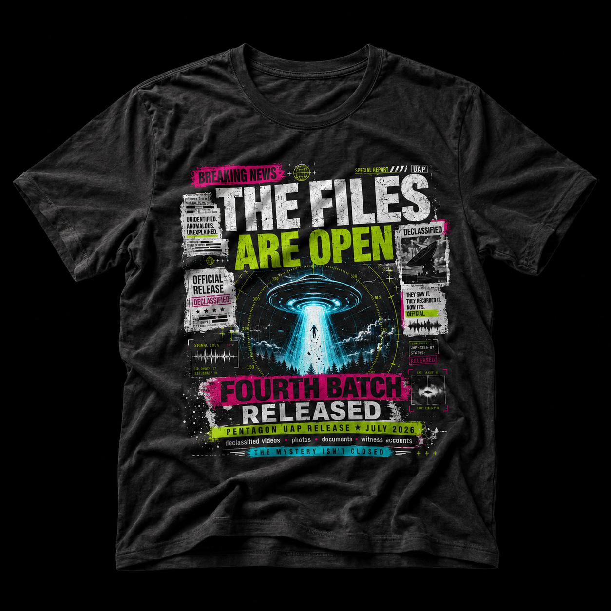 The Files Are Open alien abduction tee | UFO Tee