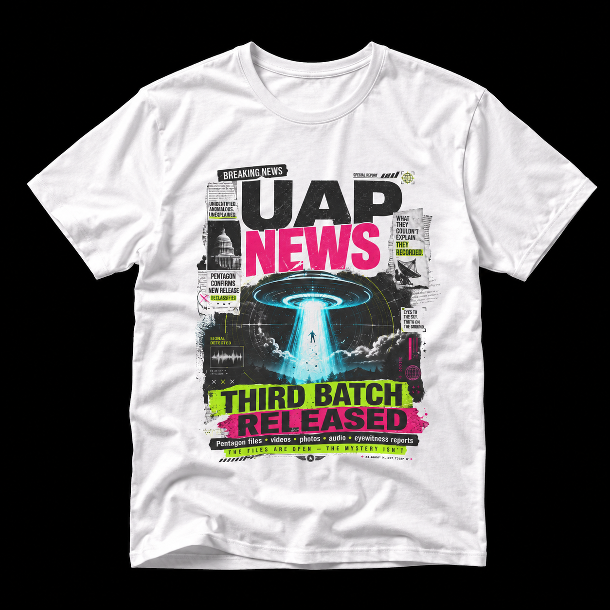 UAP News Third Batch Released | UFO Disclosure Alien Tee
