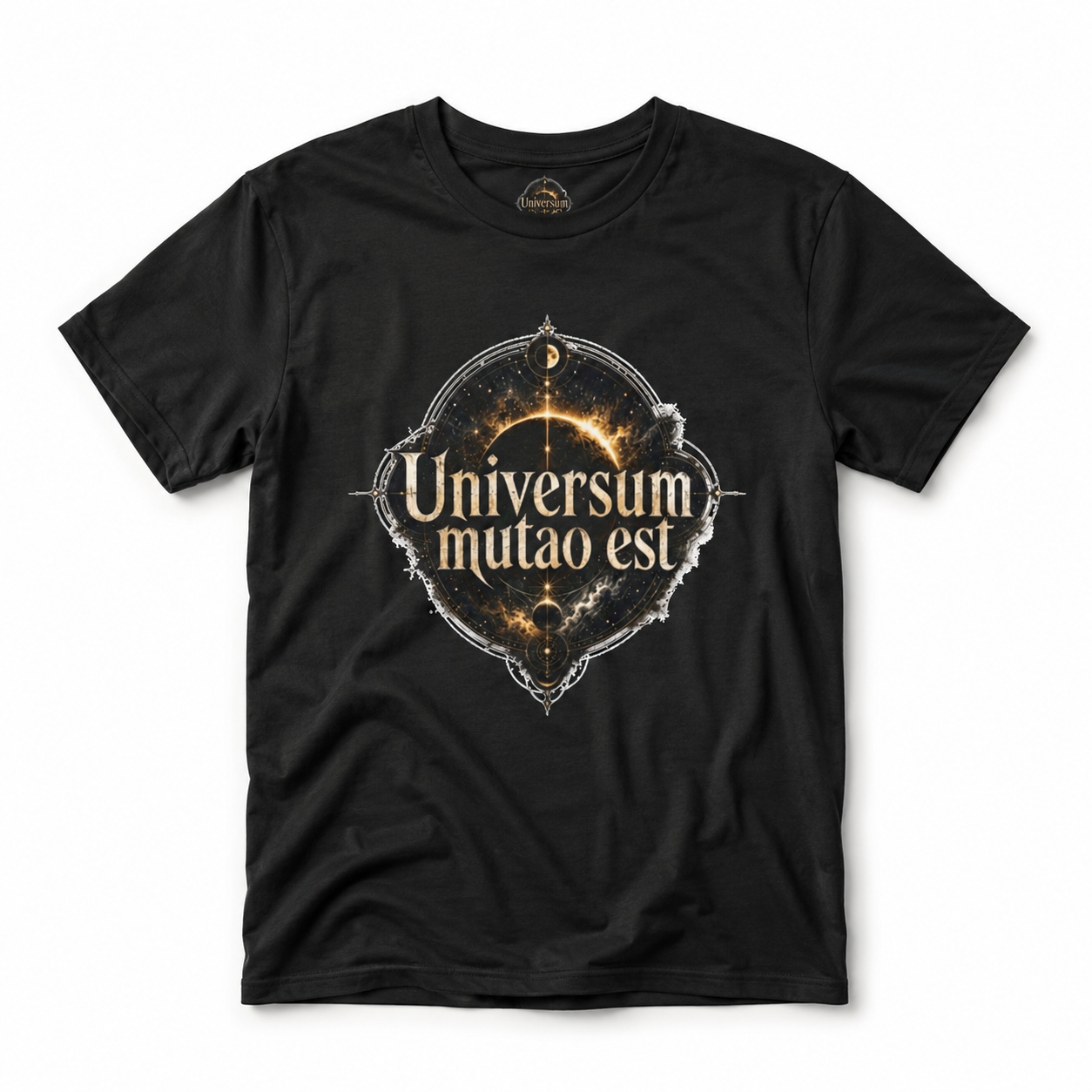 Universum Mutao Est | Cosmic Eclipse Astrology Tee mockup 1