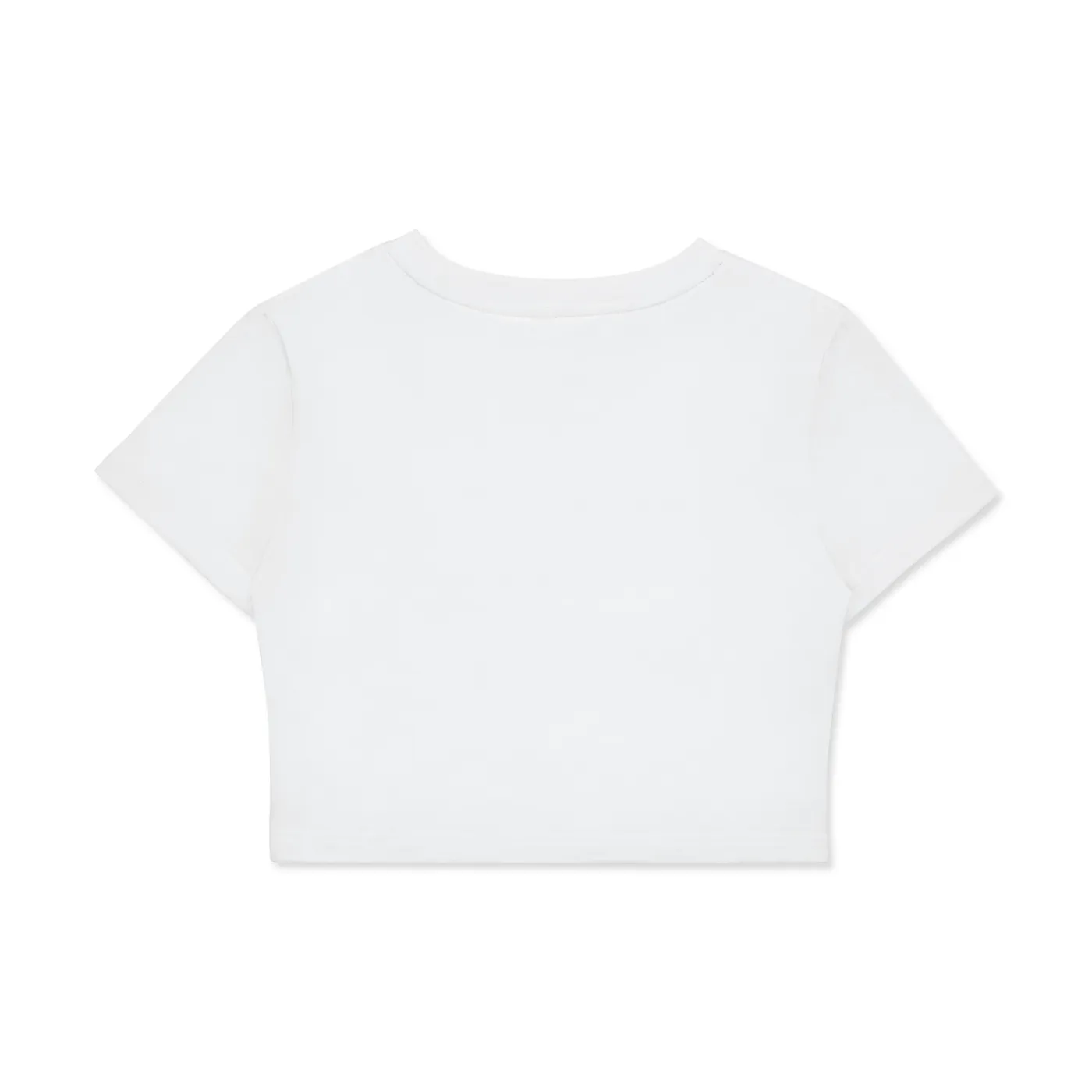 Woolworth Fitted Crop Top — White color mockup 3